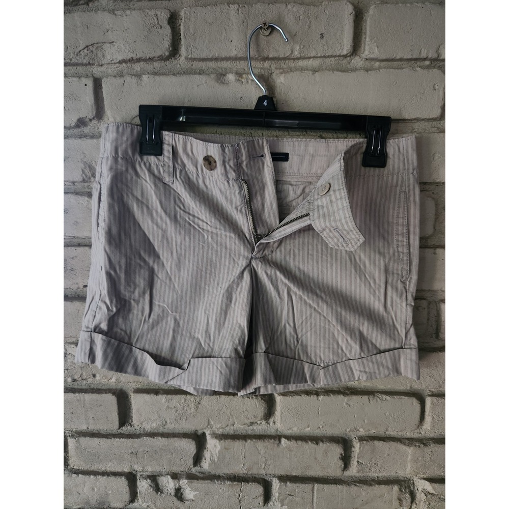 Gap Women Khaki Pinstripe Cuffed Shorts